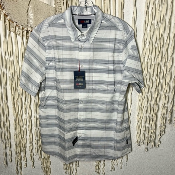 Cova by Jantzen NWT Rockport Short Sleeve Woven Shirt Size M - Picture 1 of 16